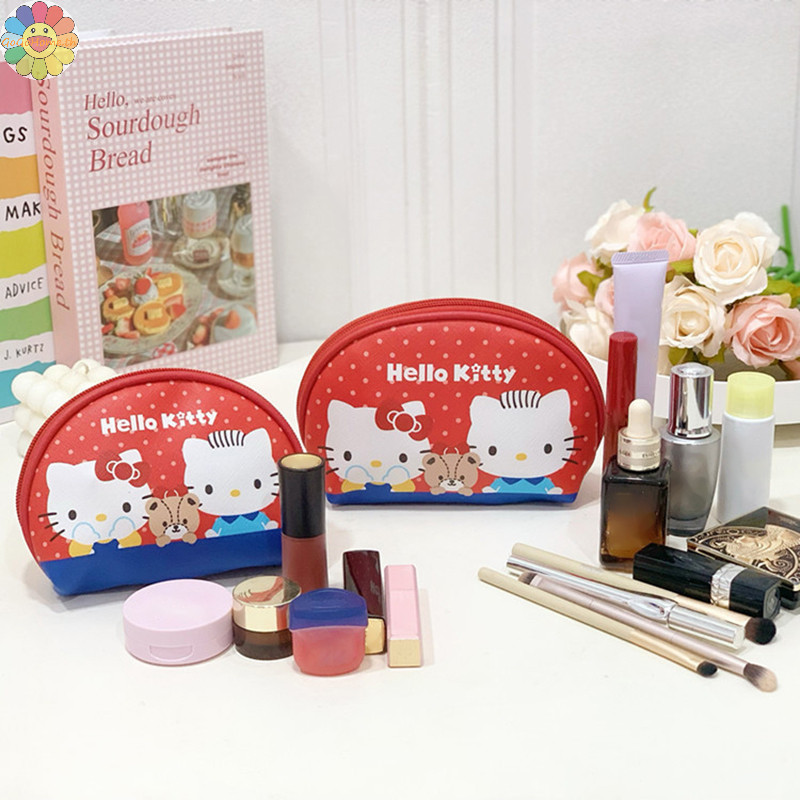 Gogo 2 ชิ้น Sanrio กระเป๋าแต่งหน้า Kawaii Hello Kitty Kuromi Melody กระเป๋าใส่เหรียญการ์ตูน Hangyodon กระเป๋าเครื่องสําอาง Lip Storage กระเป๋าของขวัญ TH