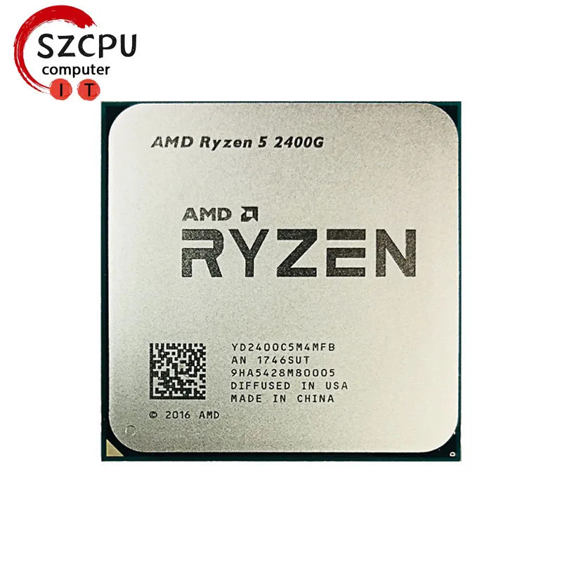 [คลังสินค้าพร้อม] amd ryzen 5 2400g r5 2400g 3.6ghz zen 0.014 การประมวลผล Quad-Core Eight-Line 65w โ