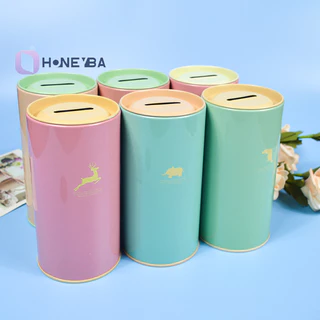 <Honeyby> สัตว์สีลูกกวาดกระปุกออมสินกระปุกออมสินโลหะน่ารักจิปาถะกระป๋องการจัดเก็บกระป๋องของขวัญกระป๋องตกแต่งบ้านกล่องเงิน