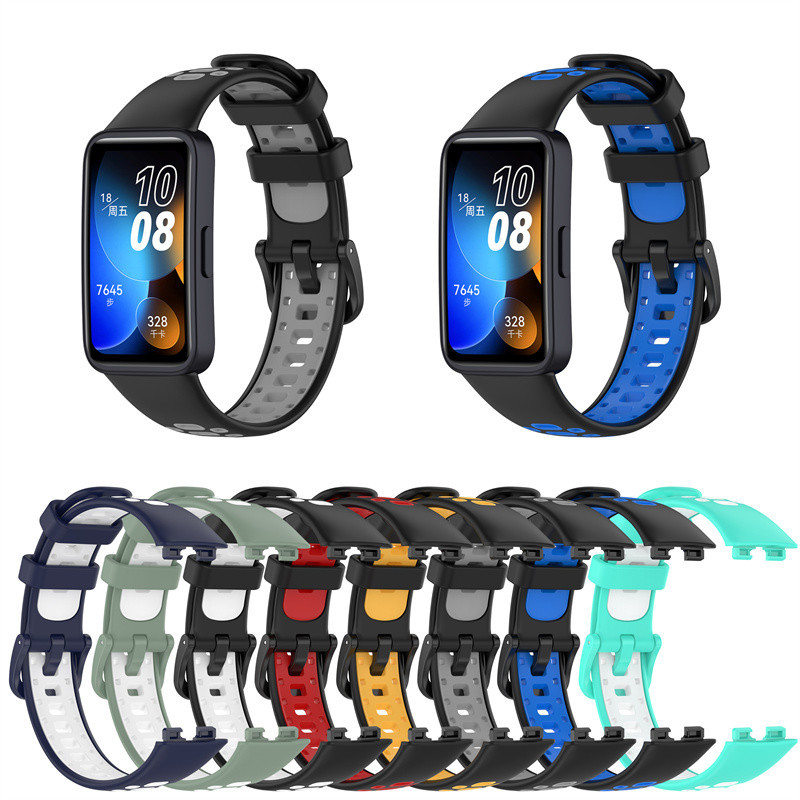 สําหรับ Huawei band 8 9 สาย สายรัดสีสันสดใสเปลี่ยนกีฬาสายรัดข้อมือแบบนุ่มสร้อยข้อมือซิลิโคน Huawei band8 band9