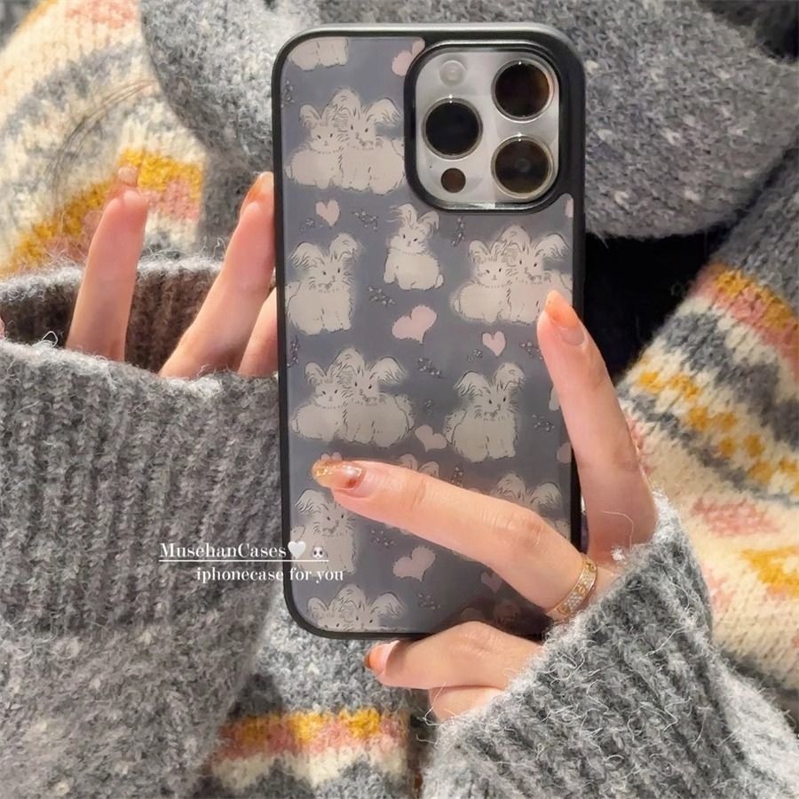 การ์ตูนการ์ตูนมือวาดกระต่ายน่ารักเคสโทรศัพท์เหมาะสําหรับiphone15 14 13 11 12Promax 11Promax 12Pro 14plus 15Promax XS XR X Shock-ResistantกรณีGF8P