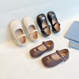 รองเท้าหนังเด็กผู้หญิงสีทึบเด็กรองเท้าเจ้าหญิง Soft Sole Hoo…