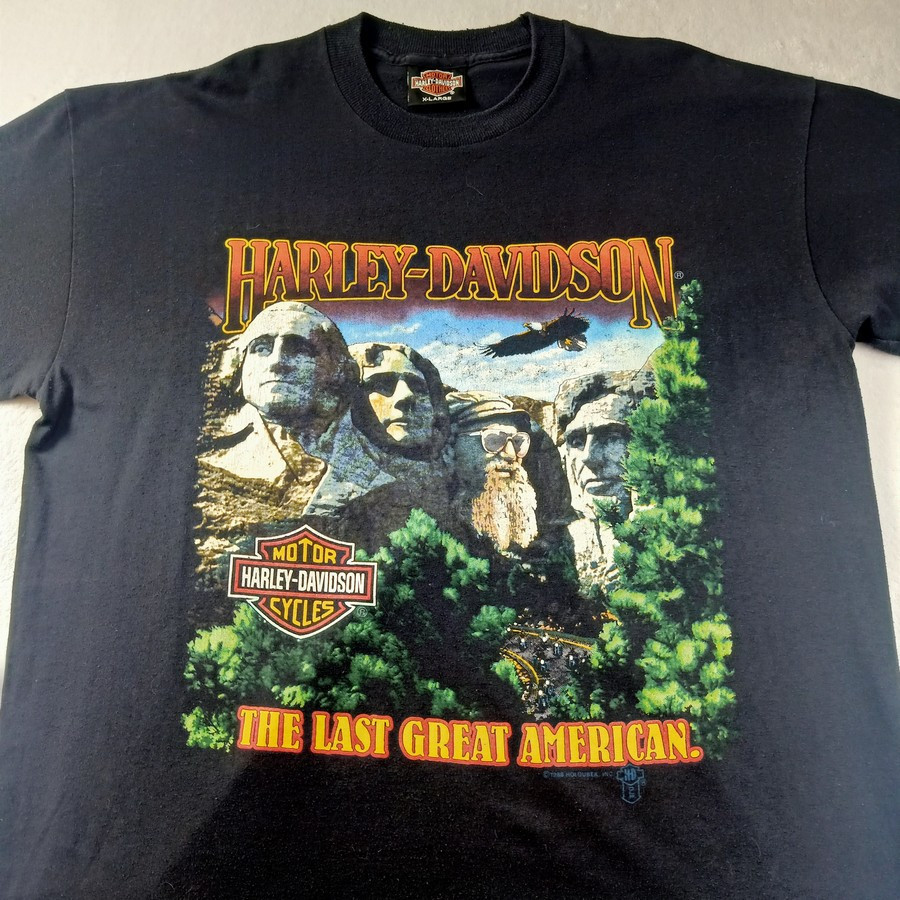 Vintage Harley Davidson T-Shirt The Last Great American Mount Rushmore T- Shirt