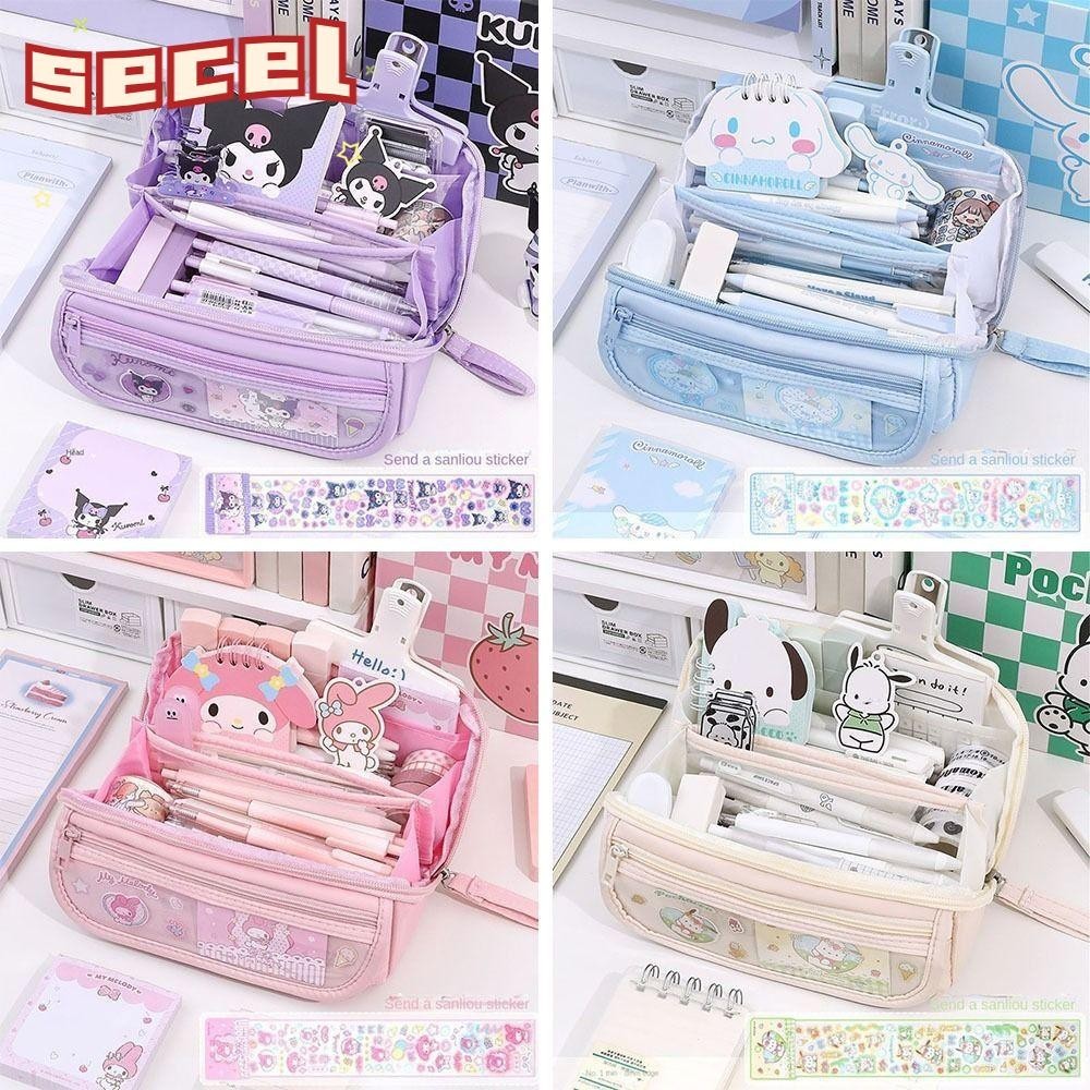 กระเป๋าปากกา SECEL, ดินสอ Cinnamoroll เก็บของเก้าชั้น, กล่องปากกา Pochacco Kuromi กันน้ําน่ารัก