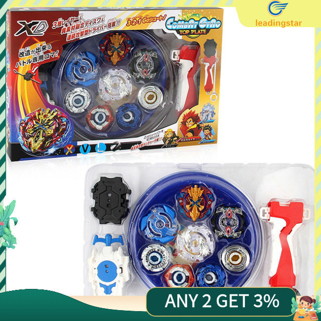 Leadingstar ใหม่ 4 ชิ้นชนิดบรรจุกล่อง bayblade Beyblade Burst 4D ชุด Launcher B48 B66 B34 B59 Arena โลหะต่อสู้ Battle Fusion