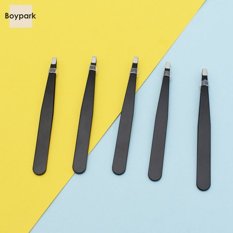 BY.thStainless Steel Black Eyebrow Clip แหนบอเนกประสงค์ ขนตาปลอม Assistive Tool-BY
