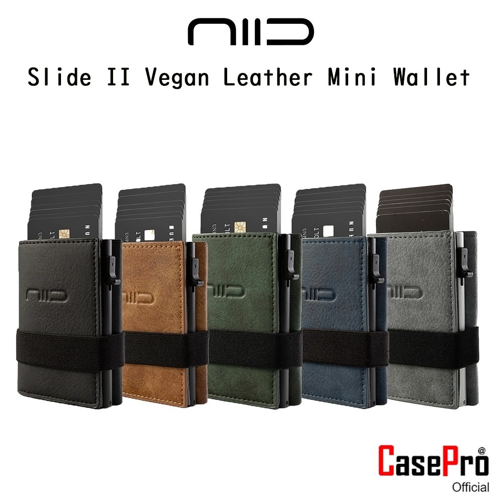 NIID Slide II Vegan Leather Mini Wallet กระเป๋าใส่บัตรและธนบัตรหนังวีแกนเกรดพรีเมี่ยม (พร้อมกล่องใส่บัตร)