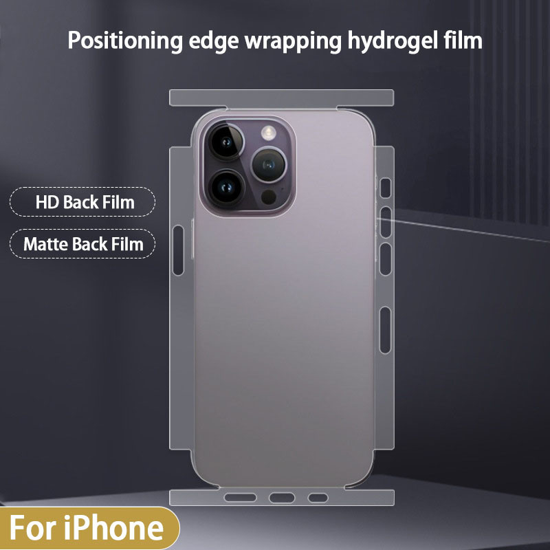 คลุมทั้งหมดป้องกันหน้าจอด้านหลังสําหรับ iPhone16 ProMax iPhone 15 14 13 Pro Max Plus mini 15pro Clear/Matte Positioning Wrap Edge TPU Ultra Thin Scratch Repair Hydrogel Film