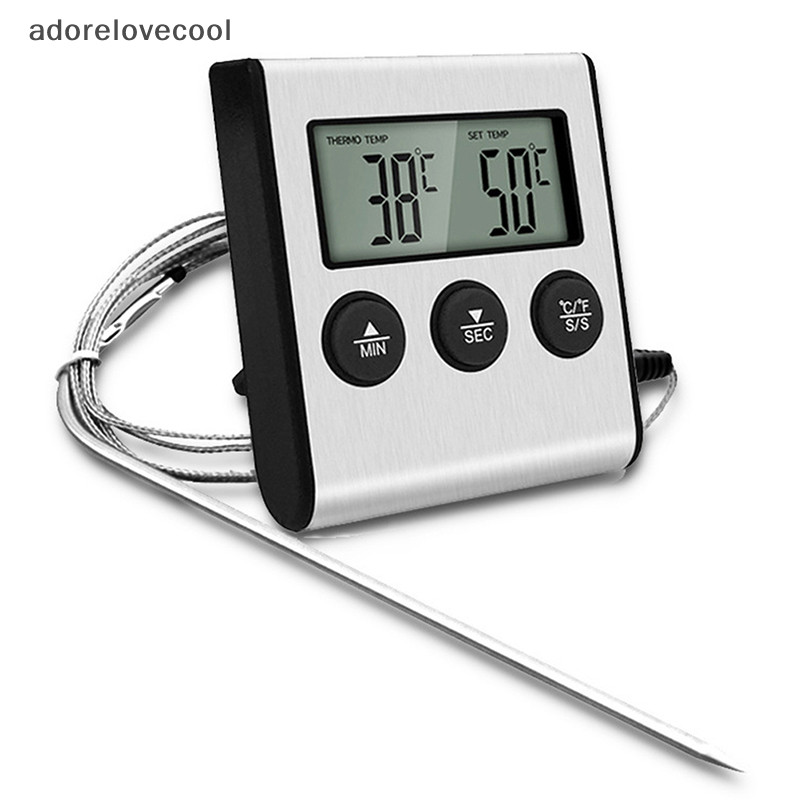 ADTH ดิจิตอลห้องครัวจอแสดงผล LCD ยาว Probe สําหรับย่างเตาอบอาหารเนื้อสัตว์ทําอาหารนาฬิกาปลุกจับเวลาเครื่องมือวัด Martijn