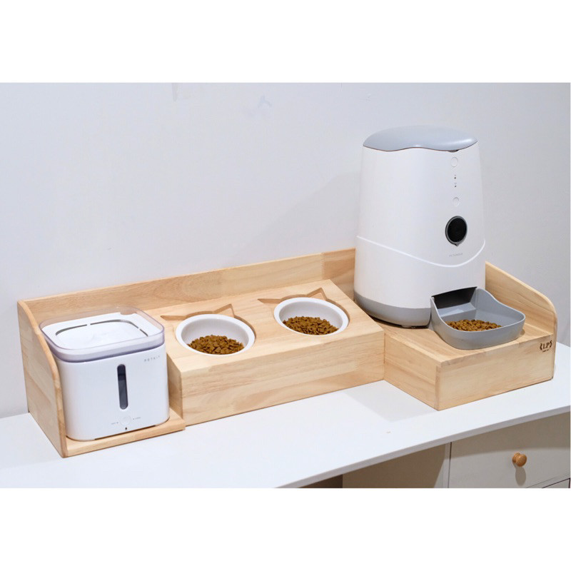 ที่ให้น้ำแมว LP1 โต๊ะอาหารสัตว์เลี้ยง พร้อมถ้วยเซรามิก วางน้ำพุ เครื่องอัตโนมัติ ได้ทุกรุ่นเช่น Petk