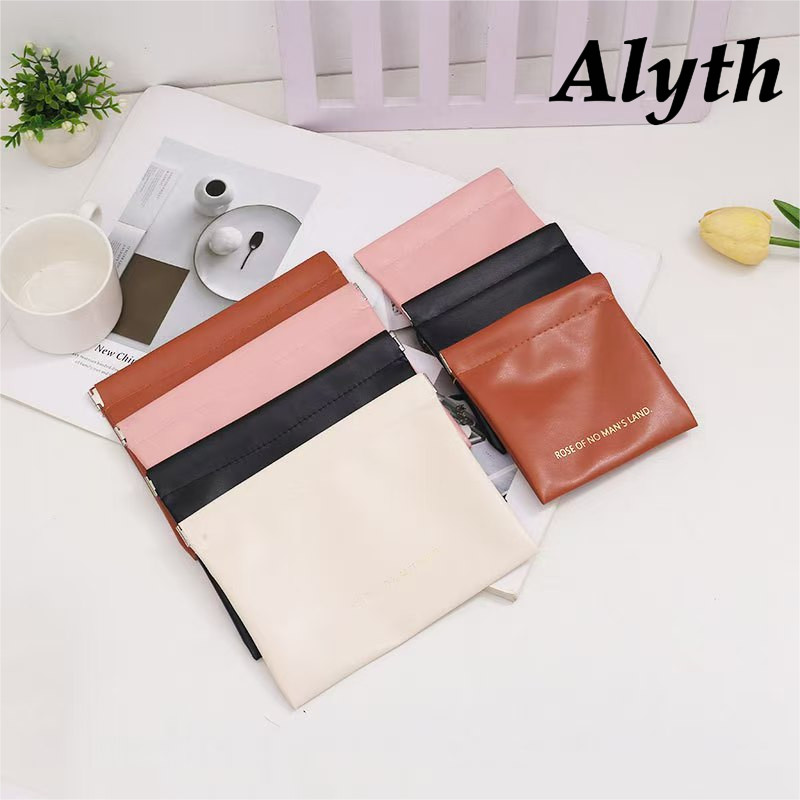 ALYTH   กระเป๋าลิปสติก กระเป๋าเครื่องสำอางค์ กระเป๋าใส่เหรียญ PU แบบพกพา เก็บเหรียญ กุญแจ หูฟัง ลิปสติก อเนกประสงค์