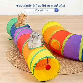 อุโมงค์แมว ของเล่นสัตว์เลี้ยงที่สามารถพับได้ ของเล่นสัตว์เลี้ยง อุโมงค์สายรุ้ง ของเล่นสัตว์เลี้ยง อุโมงแมว