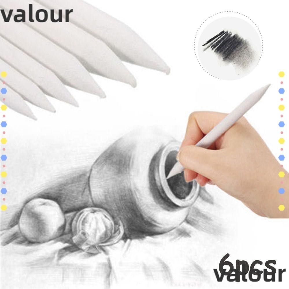 Valour 6 ชิ้น Sketch Drawing Pen Craft Pencil Sharpener Artist Paint Tool Blending Smudge