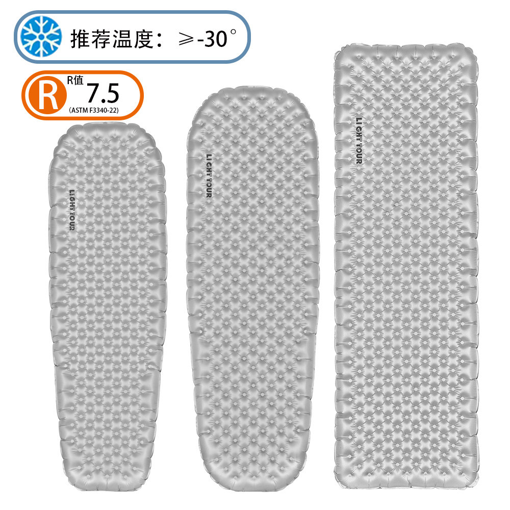 R-4.2 R-7.5 Moisture-Proof Mat Outdoor Camping แบบพกพาพับแผ่นปูพื้นเต็นท์ Inflatable Mat Ultra-Light Sleeping Mat เดินป่า Moisture-Proo