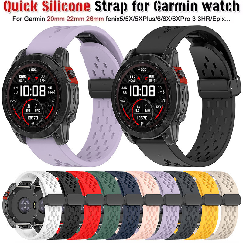 26 22 20MM สายนาฬิกาซิลิโคนสําหรับ Garmin Fenix 7X 7 7S Pro 6X 6 6S 5S 5X Plus/Epix Pro Gen2 51 47 42 มม.QuickFit สร้อยข้อมือ