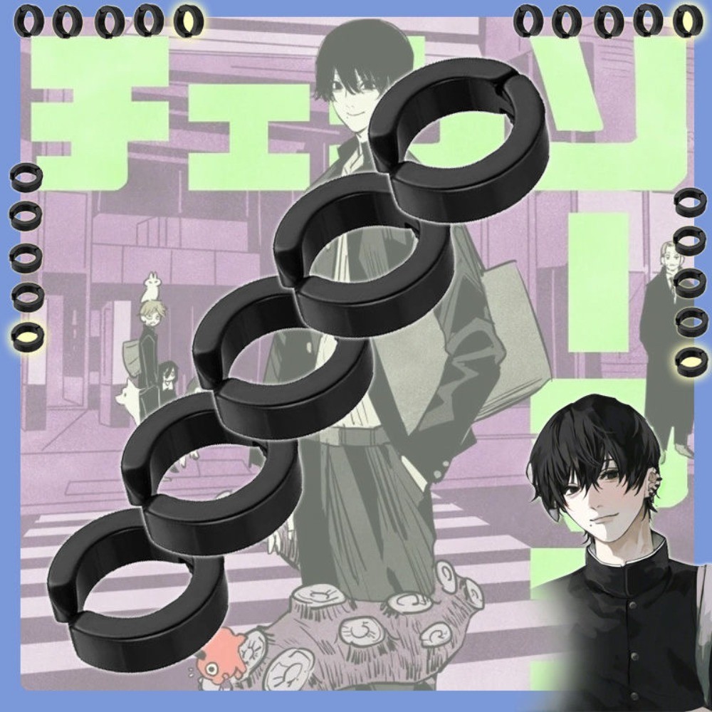 อะนิเมะ Chainsaw Man ต่างหู Yoshida Hirofumi คลิปหูชายหญิงแฟชั่นฮาโลวีนคอสเพลย์แฟชั่นอุปกรณ์เสริมของขวัญ