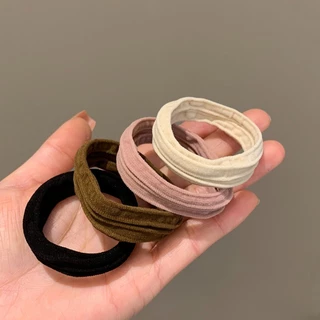 10pcs ยืดหยุ่นยางรัดผมนุ่ม Basic Ties Scrunchie ยางผมหางม้าสูง