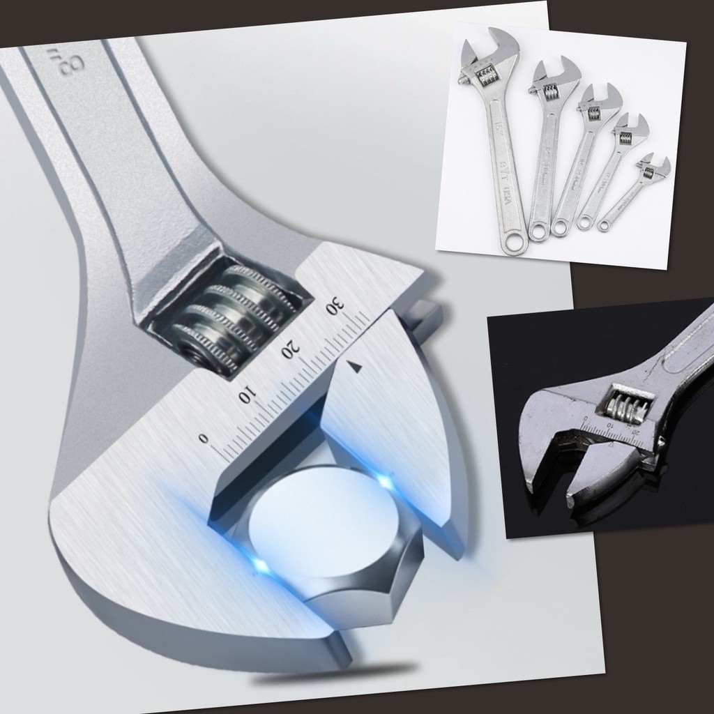 💕 ประแจ เลื่อน ประแจปากเลื่อน ขนาด 6 8 10 12 15 18 24 นิ้ว ปรับเลื่อนปากได้ ขันใต้อ่าง สายน้ำดี ท่อซิงค์ อุปกรณ์ช่าง 💕 - รูปที่ 5