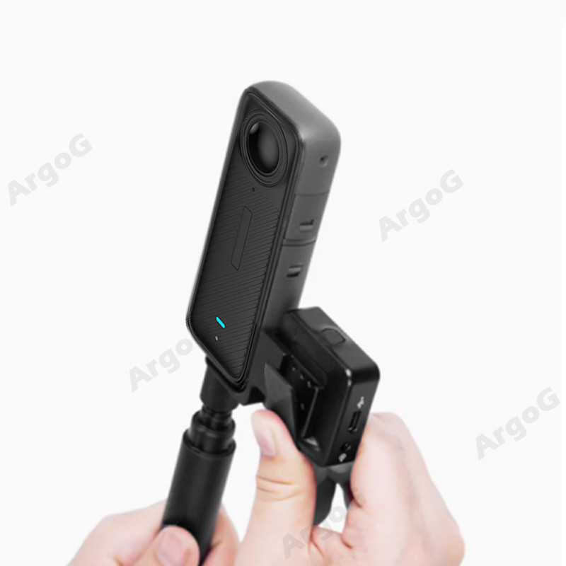 Argog ไมโครโฟนขยายสําหรับ Insta360 X4 / X3 ไมโครโฟนอะแดปเตอร์พร้อมสายสัญญาณเสียง Insta360 X4 อุปกรณ์เสริม