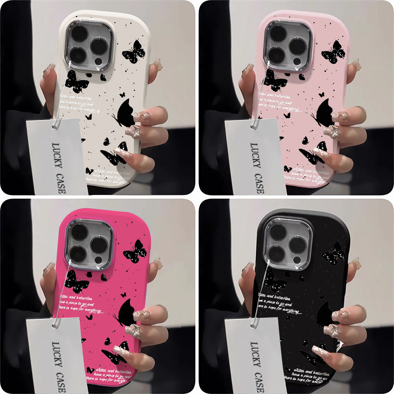Chaopai Ink Dotรูปแบบผีเสื้อIPhone Case 15 12 14 13 11 Pro Max 8 7Plus XSMAX SE 2020 X XR Advanced Senseกันกระแทกซิลิโคนเคสโทรศัพท์