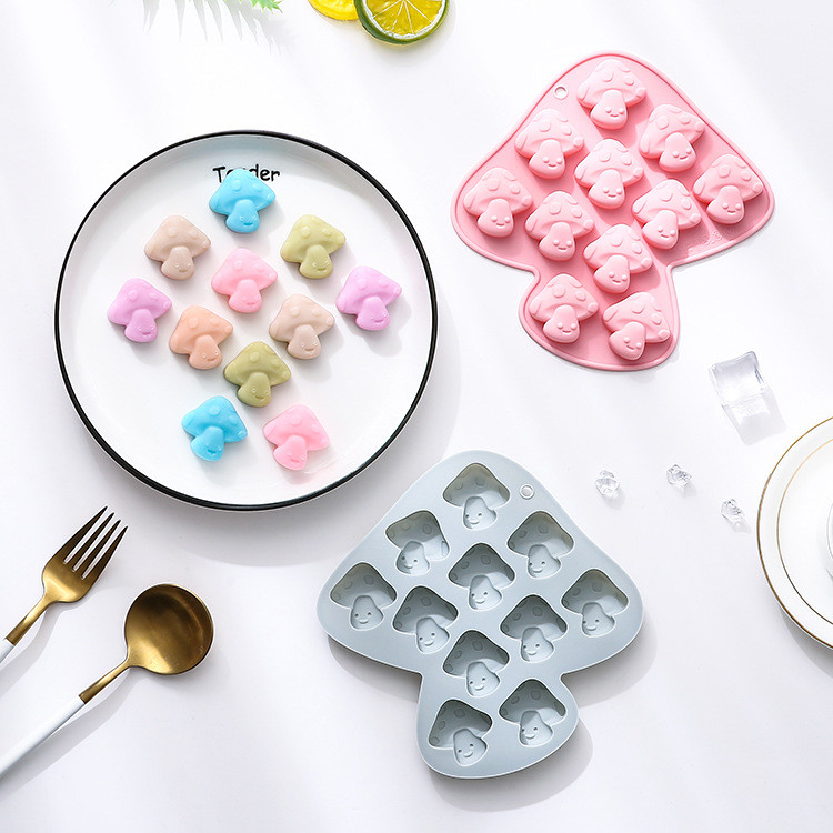 11-hole รูปเห็ดแม่พิมพ์ซิลิโคน Fondant เค้กตกแต่งแม่พิมพ์อีพ็อกซี่ Ice Cube ช็อกโกแลตแม่พิมพ์สบู่แฮนด์เมดแม่พิมพ์ DIY เบเกอรี่เครื่องมือ