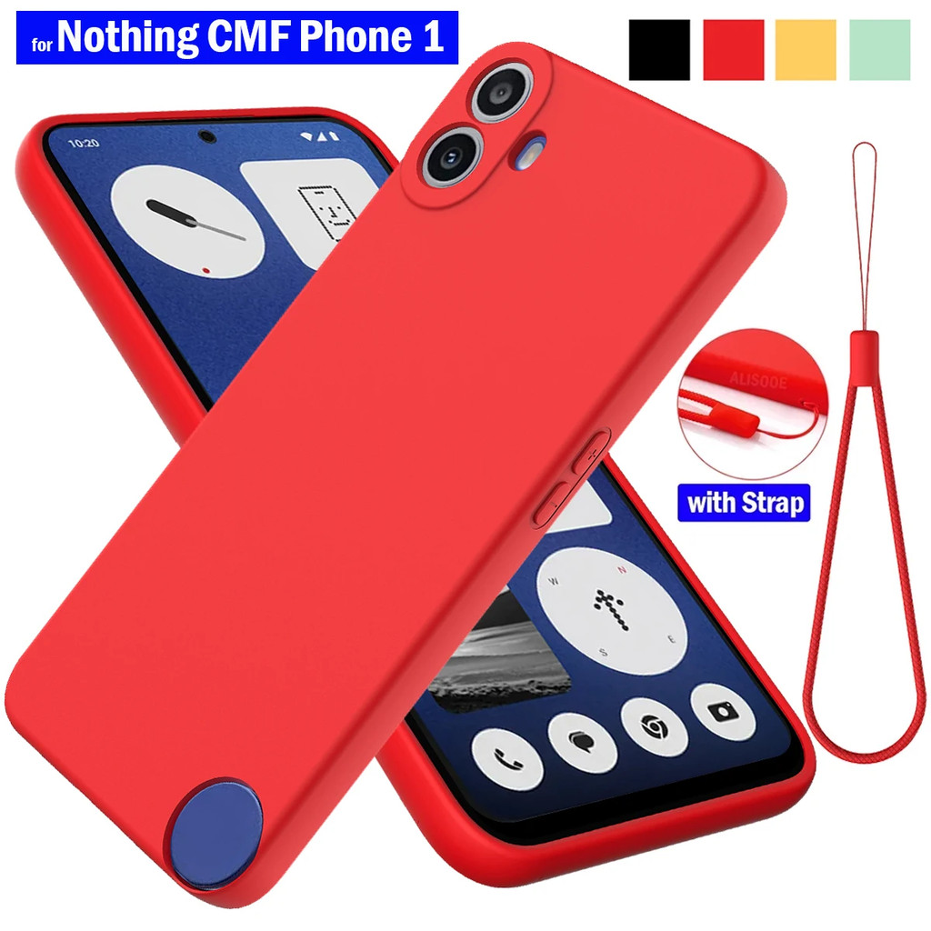 ซิลิโคน Funda สําหรับ Nothing CMF โทรศัพท์ 1 กรณีซิลิโคนเหลวสายคล้องป้องกันฝาครอบโทรศัพท์สําหรับ Not