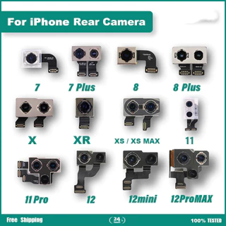 กล้องด้านหลังสําหรับ iPhone 7 7Plus 8 8Plus ด้านหลังเลนส์หลัก Flex Cable กล้องสําหรับ iPhone X XR XSMAX 11 11PRO 12 กล้อง