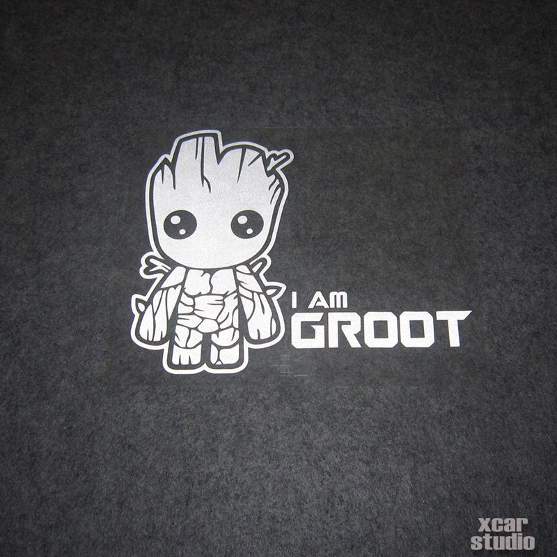 🍀ชุด Marvel น่ารัก Galaxy Guards Little Grut Groot Pattern สติกเกอร์สะท้อนแสงรถ