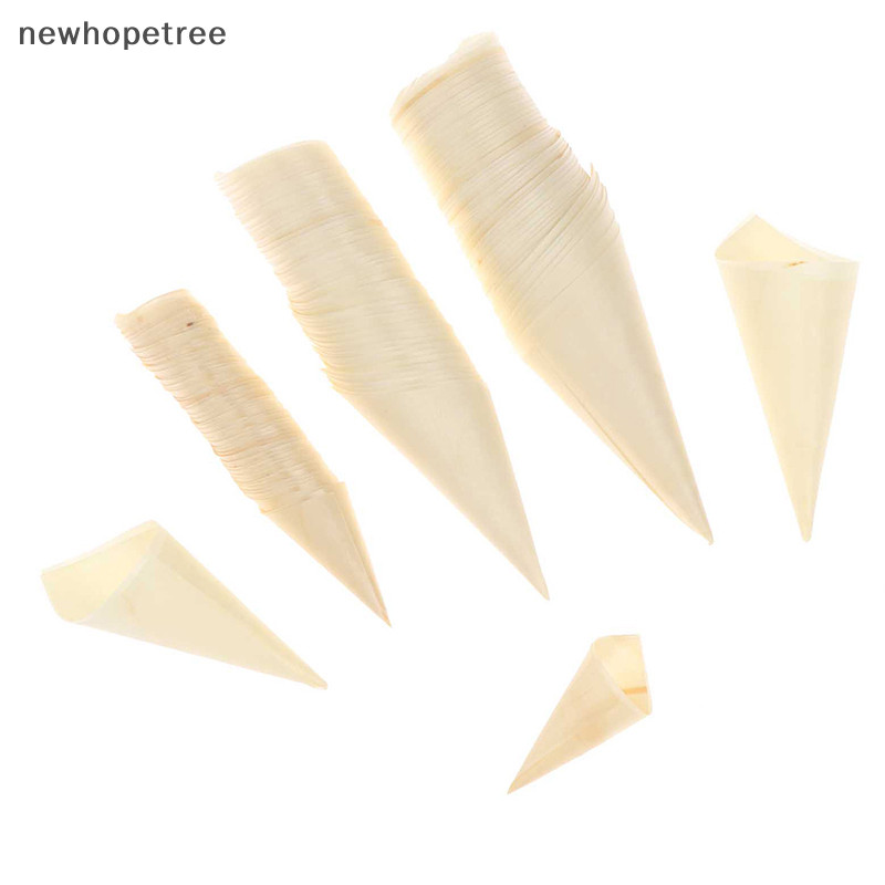 [newhopetree] 50 ชิ้นทิ้งไม้อาหารเรียกน้ําย่อยกรวยไอศกรีมถ้วย Party Candy Cones สต็อกใหม่