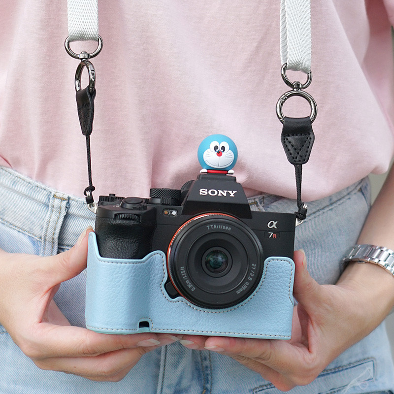 หนัง PU กล้องครึ่งกระเป๋าสําหรับ Sony A7CR A7C2 A7R5 A7M4 Sony A7 Mark 4 IV A7R Mark V 5 Protector Baseplate ฝาครอบหยาบฐานไหล่สายคล้องคอ - รูปที่ 4