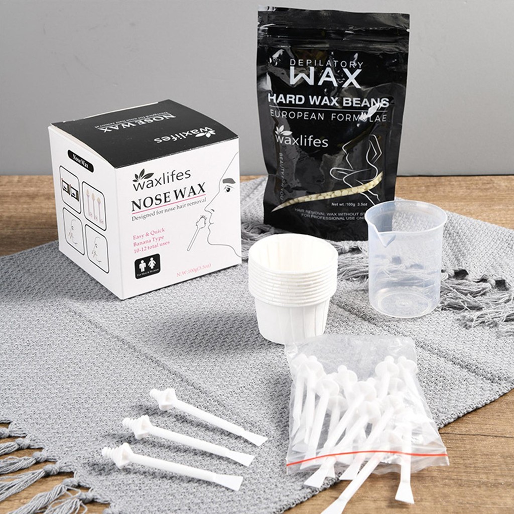 Ear Hair Removal Wax Quick Hair Remover ปลอดภัยง่ายไม่เจ็บปวดชุด 100 G Wax 20 จมูกผม Sticks Kit สําหรับผู้ชายและผู้หญิง wundekth