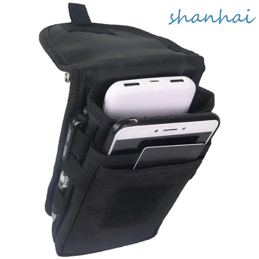 SHANHAI กระเป๋าสตางค์มัลติฟังก์ชั่นผู้ชาย, กระเป๋าใส่เข็มขัดโทรศัพท์มือถือกันน้ํา Oxford, กระเป๋าโทรศัพท์มือถือ/ 3 ช่องแบบพกพาความจุขนาดใหญ่กระเป๋าคลิปผู้ชายเดินทาง