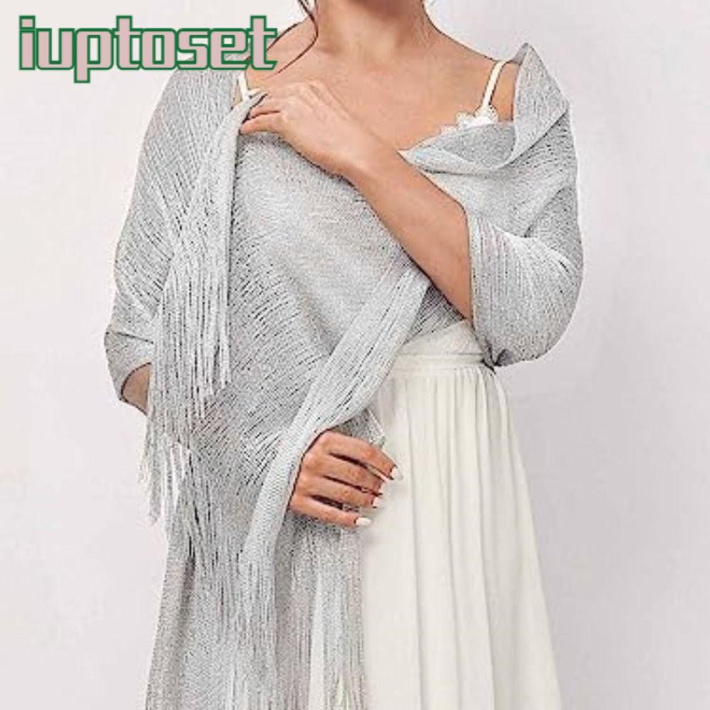 Iuttoset ผ้าคลุมไหล่, ผ้าพันคอเงินสีทองอารมณ์, พู่ฤดูร้อนผ้าพันคองานแต่งงานป้องกันแสงแดดที่หรูหราสําหรับผู้หญิง