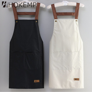 HOKEMP Waterproof Apron Coffee Shop Barber Working Bib Kitchen Cooking Aprons BBQ Oil-proof Apron