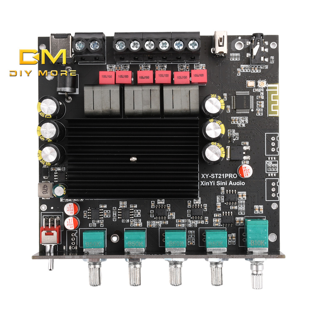 Diymore DC12-30V ST21PRO BT บอร์ดขยายเสียงดิจิตอล 2.1 ช่อง 100W * 2+200W ซับวูฟเฟอร์ Tpa3221