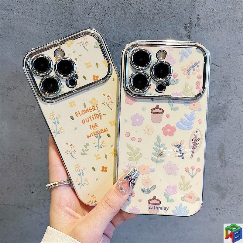Insดอกไม้สําหรับapple 15/16Promaxเคสโทรศัพท์Iphone 14plus 11/12/13Pro Max Xsmax Premium Electroplatedรวมทุกอย่างป้องกันกรณี