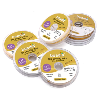 [0.3-0.6 มม.] 304 ด้ายลวดสแตนเลสสีการเก็บรักษาลวดเหล็กด้ายอ่อนเกาหลีสายเหล็กประดับด้วยลูกปัดลวด ทําเอง หัตถกรรมทําเครื่องประดับสายไฟอุปกรณ์เ
