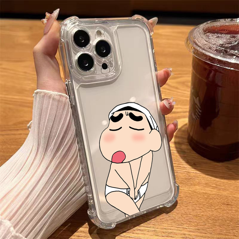 CASE นิ่มกันกระแทกเคสโทรศัพท์ สำหรับรุ่น เคสสำหรับ 13/12/14 Plus Pro Max 8/7 Plus X/XR 11 12proอายเครยอนชินจัง