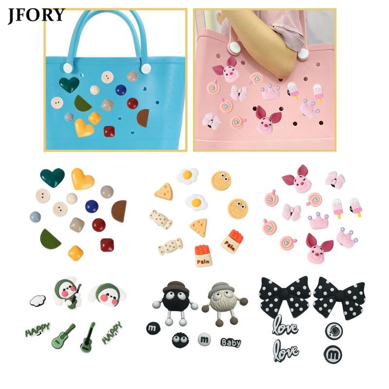 Jfory Charms Accessories Beach Handbag PVC Tote Insert Buckle Jewelry