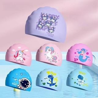 หมวกว่ายน้ําซิลิโคนสําหรับเด็ก หมวกว่ายน้ําลายการ์ตูนสําหรับ…