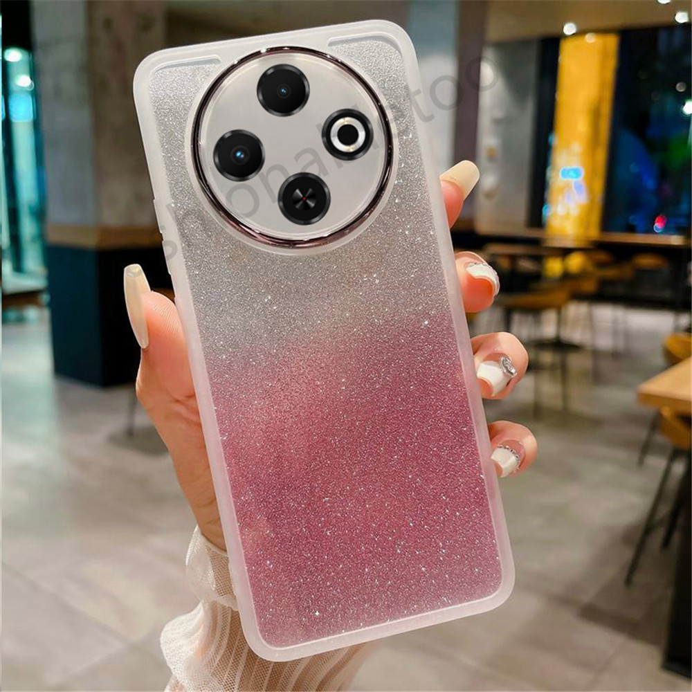 สําหรับ Tecno Spark 30 C 30C 20 pro plus Spark30 C Spark30C Spark30pro Spark20pro + Spark20C เคสโทรศัพท์ซิลิโคนฟอยล์ Bling Glitter ใสกันกระแทกปกหลัง