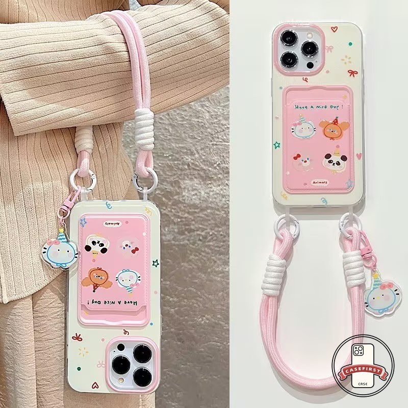 การ์ตูนปาร์ตี้รูปสัตว์การ์ตูนแพนด้าเคสเข้ากันได้กับ IPhone 15 13 11 12 14 Pro Max X XS XR Max 14 7 15 8 Plus SE 2020