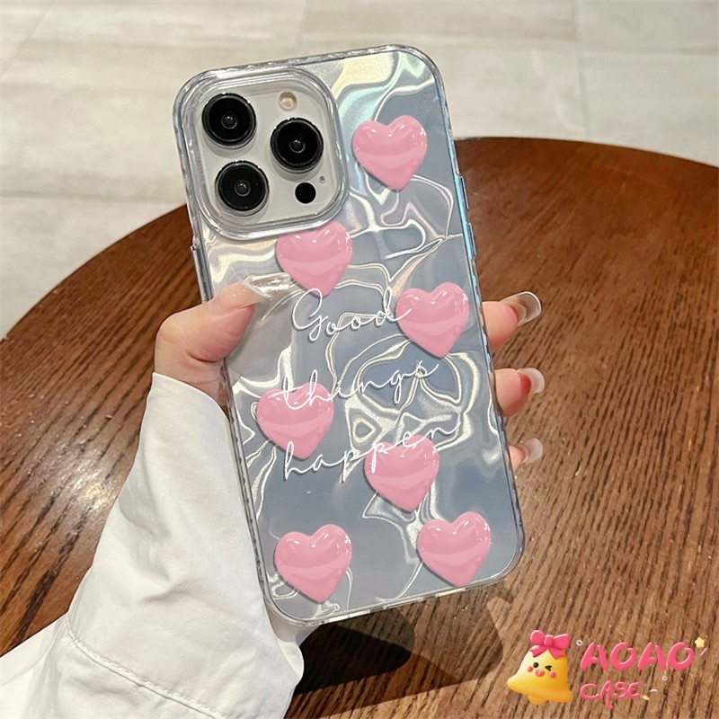 แฟชั่นสดชื่นสดๆรักหัวใจสุขสันต์วันที่นุ่มนวล เคสiPhone 13 11 15 14 12 Pro Max XR 7Plus 8 15 Plus X XS Max SE 2022