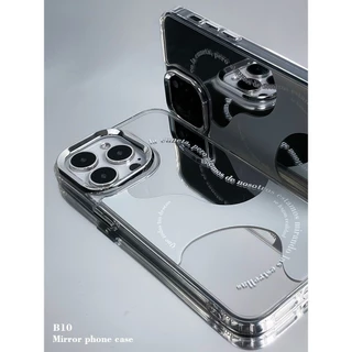 กระจกแต่งหน้านุ่มโปร่งใสกรณี Anti-Fall เคสโทรศัพท์สําหรับ iPhone 16 Promax 15 Promax 12 13 Mini 14plus 11 Pro Max X XS XR XS Max 7 8 plus Se2020