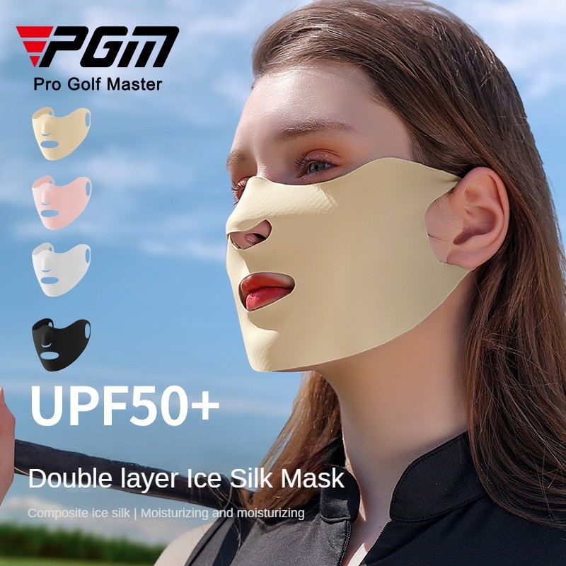 Pgm Golf Sunscreen Face Mask Double-Layer Ice Silk Mask Moisturizing Anti-Ultraviolet UPF50 +Washable Face Mask KOZ010