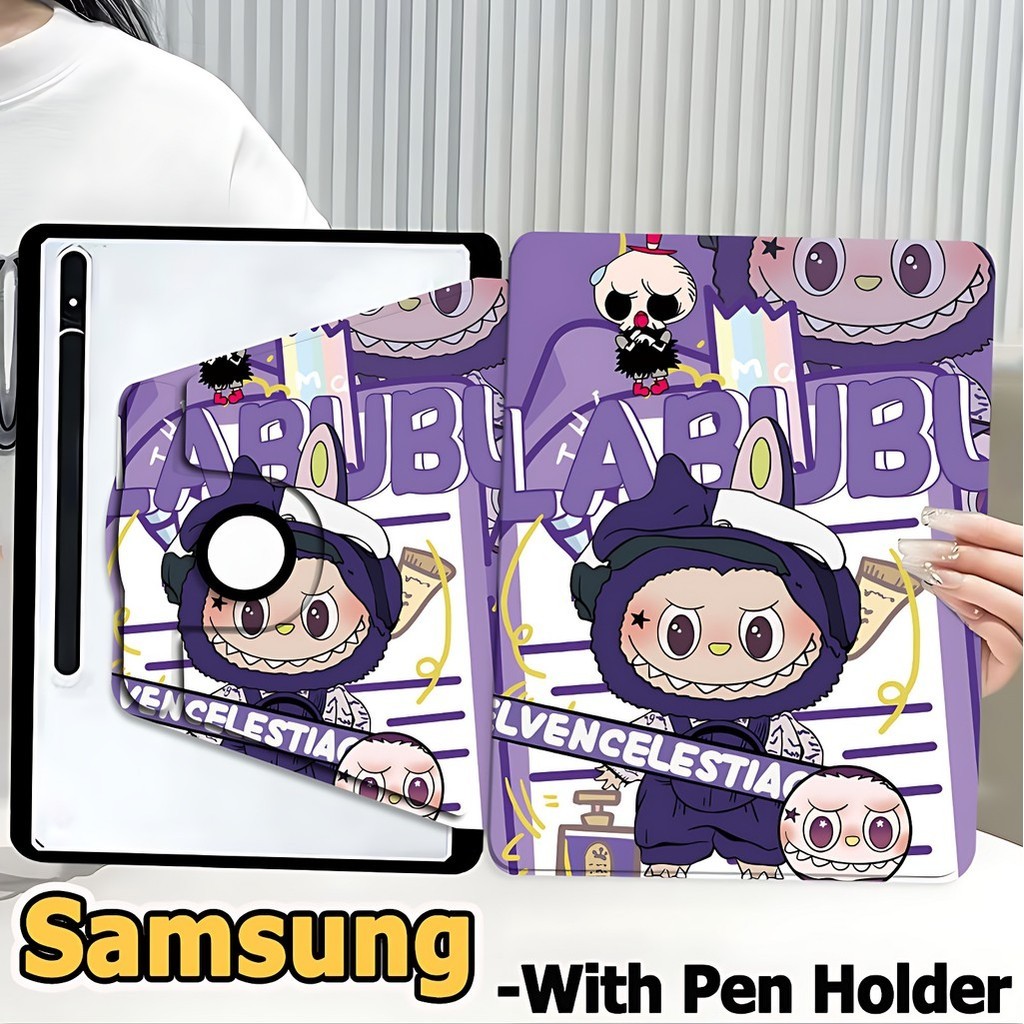 เคสฝาพับ ซัมซุง Tab case For Samsung Galaxy Tab S7 S8 S9 S6 lite S10+ S7FE S9FE S9FE+ A8 A9 A9+ Galaxy Tab S8+ S9+ S7+ A7 lite เคสหมุนได้360 Case Samsung LABUBU เคส Galaxy