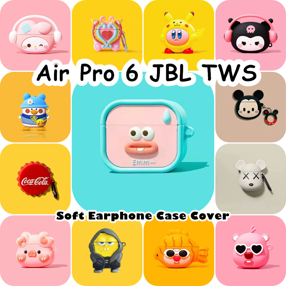 In Stockfor Air Pro 6 JBL TWS Case Simple การ์ตูนซิลิโคนอ่อนนุ่มหูฟังกรณีปลอก NO.5