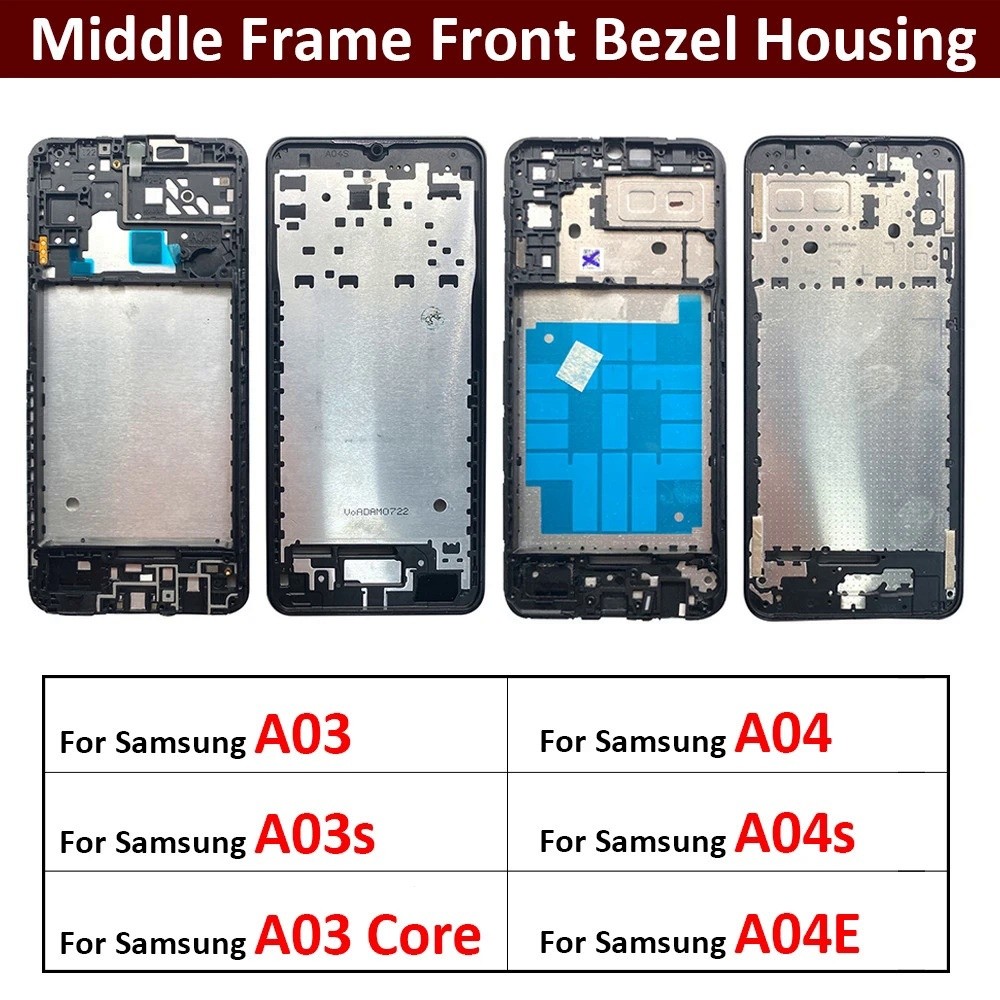 กรอบด้านหน้า LCD สําหรับ Samsung A02s A03s A03 Core A04 A04s A04E LCD ฝาครอบกรอบกลางอะไหล่ซ่อม