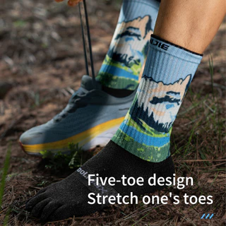 Aonijie E4843 Trail Running ถุงเท้าห้านิ้ว Shock Absorption Marathon Jogging เดินป่าถุงเท้าลูกวัว