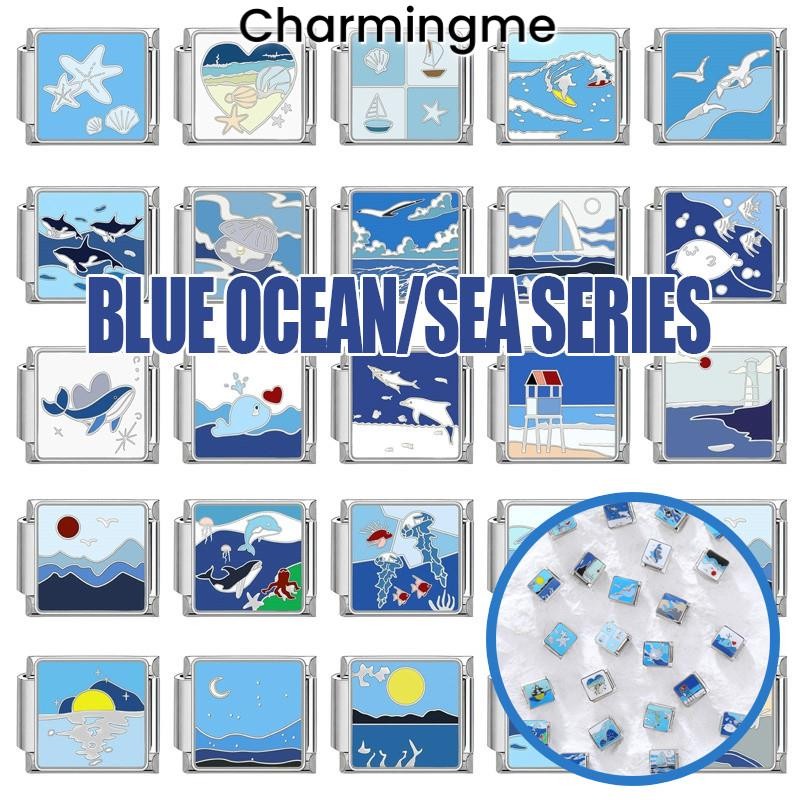Sea Animal Series Charms สร้อยข้อมืออิตาลี Charm Links Fit 9 มม.สร้อยข้อมือโมดูลาร์เครื่องประดับสแตนเลส DIY ทํา